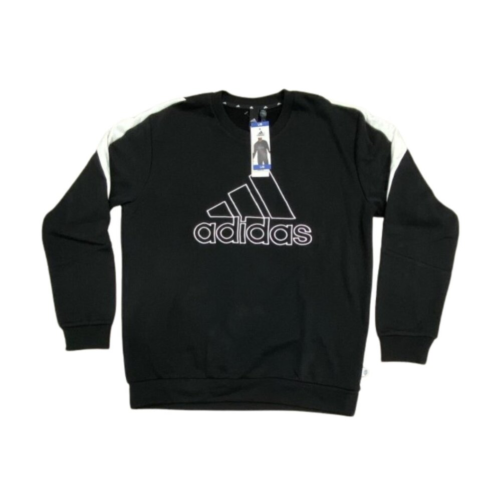 NWT Men's Adidas Future Icons Embroidered Badge Black Sweatshirt Size M, L, XL - Picture 3 of 9
